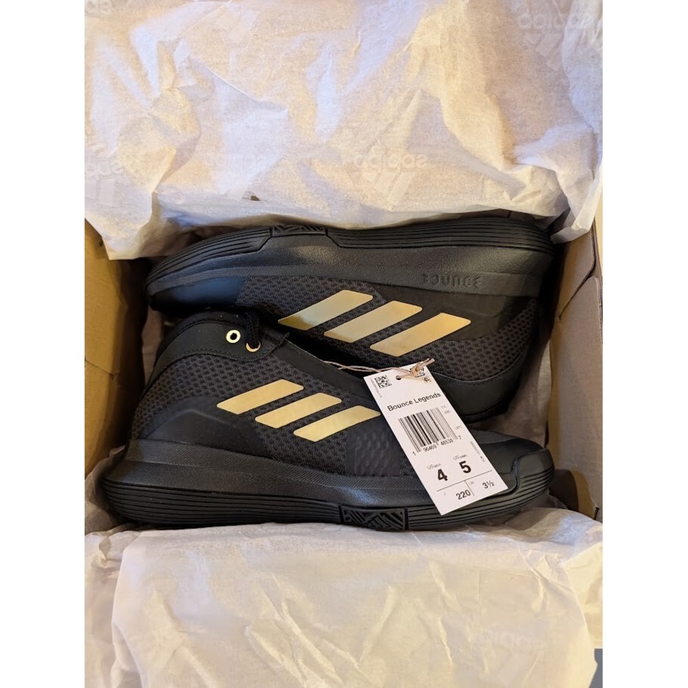 Adidas Originals Bounce Legends Unisex Sneakers‎ Black/Gold Size 4M/5W - New - Picture 3 of 3